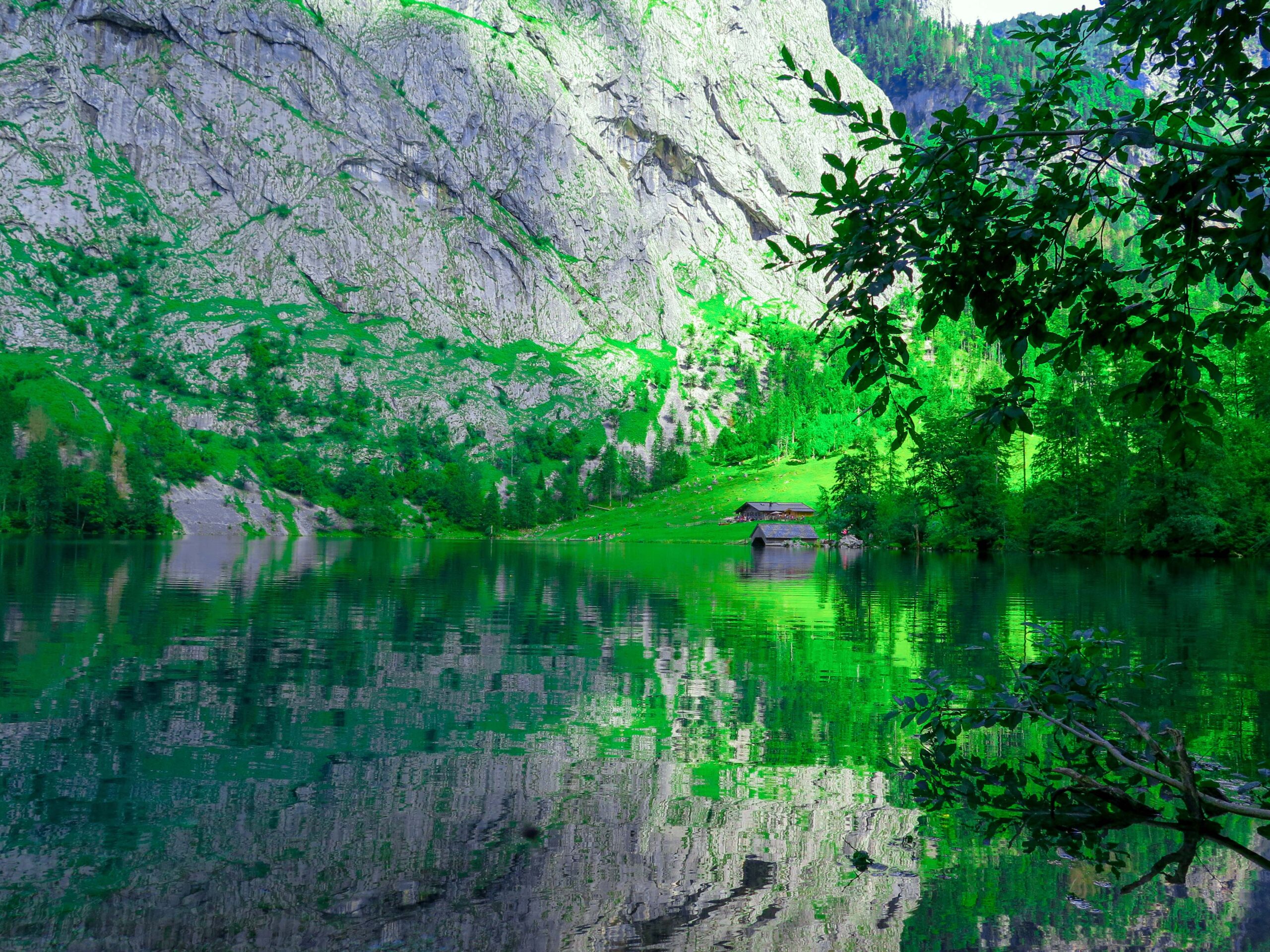 grief and loss.  Beautiful Lake with boulder.